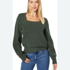 Madewell Olive Green wool blend Square Neck Sweater S